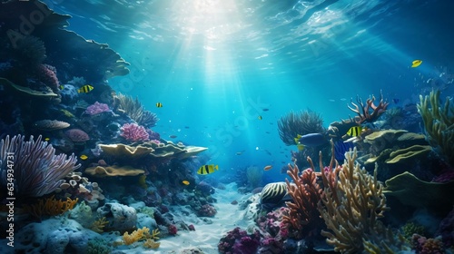a coral reef with fish