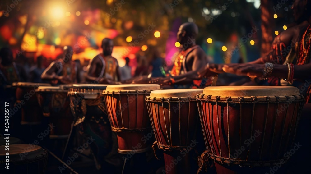 Naklejka premium a group of drums