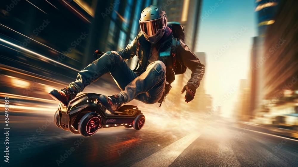 a man riding a go kart