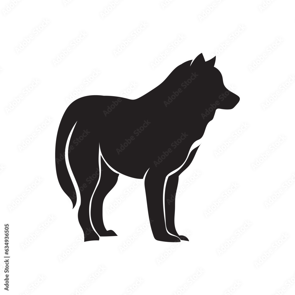 Wolf graphic icon. Wolf sits and howls sign isolated on white background. Vector illustration. Illustration of, Black Wolf, Howling

