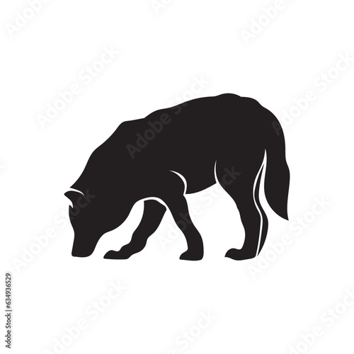 Wolf graphic icon. Wolf sits and howls sign isolated on white background. Vector illustration. Illustration of  Black Wolf  Howling 