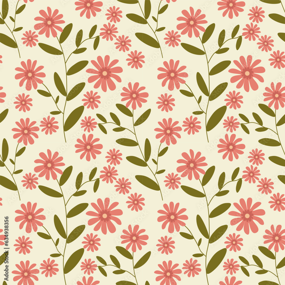 Flower vector ilustration seamless patern.Great for textile,fabric,wrapping paper,and any print.