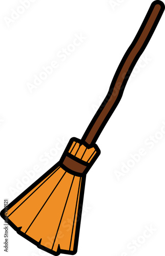 broom for halloween decorative element