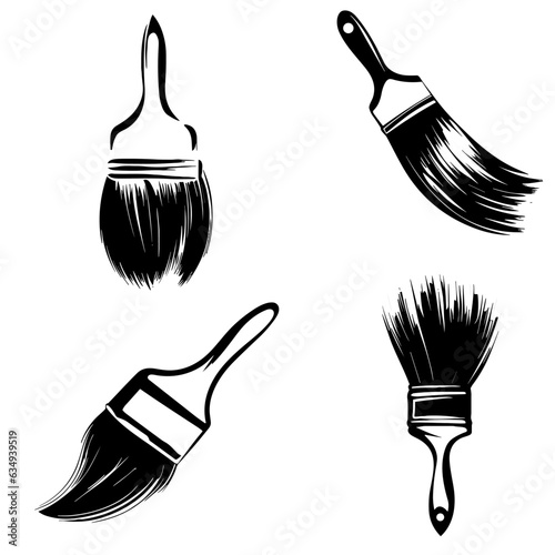 Paint brush Vector illustration, isolated on white background 