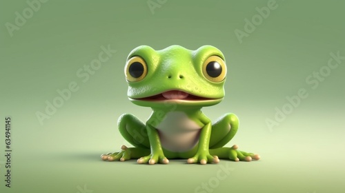 happy cute baby frog hand draw Illustration clipart 4K Generative Ai