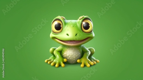 happy cute baby frog hand draw Illustration clipart 4K Generative Ai
