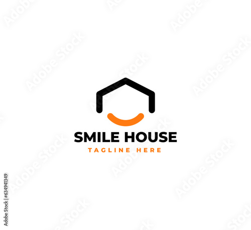 Simple and Minimal Smile House Logo