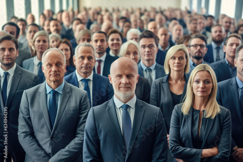 large group of business people.Generative ai photo