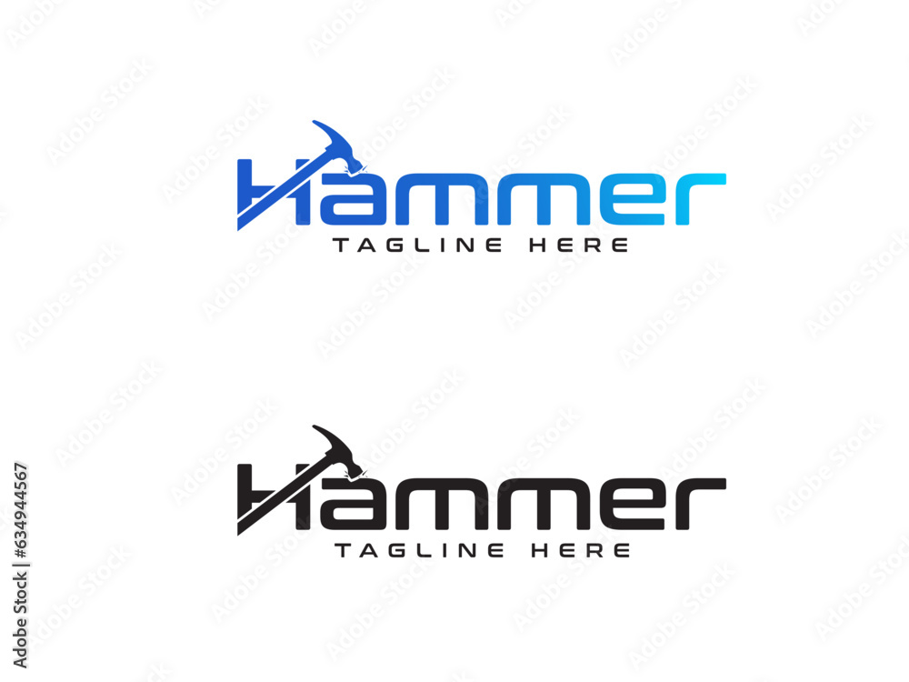 Hammer text logo design. Hammer vector. Hammer logo. Broke. Lettering. Word. Creative. Business. Finance. Modern Hammer text logo design. Hammer vector. Hammer logo. Broke. Lettering. Word. Creative. Business. Finance. Modern