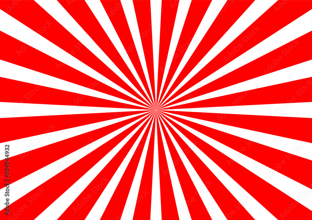 Fototapeta premium Red Sunburst Style Background, Vector Illustration