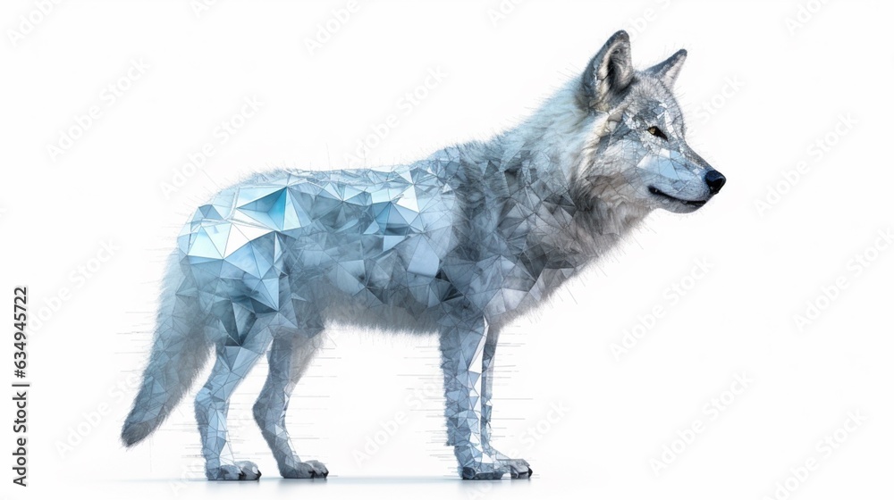 wolf isolated on white background full body image gene Generative Ai wolf isolated on white background full body image gene Generative Ai