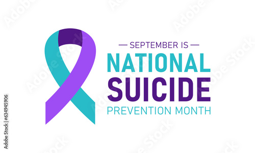 National suicide prevention month is observed every year in september. September is national suicide prevention awareness month. Vector template for banner, greeting card, poster with background.