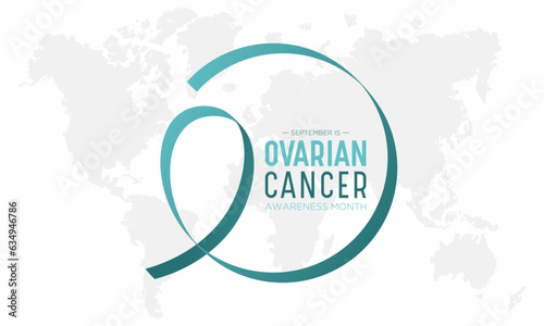 Ovarian cancer awareness month is observed every year in september. September is ovarian cancer awareness month. Vector template for banner, greeting card, poster with background. Vector illustration.