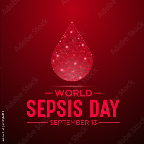 World Sepsis day is observed every year on September 13. Low poly style design. Vector template for banner, greeting card, poster with geometric background. Isolated vector illustration.