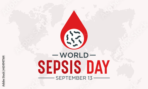 World Sepsis day is observed every year on September 13. Vector template for banner, greeting card, poster with background. Vector illustration. photo