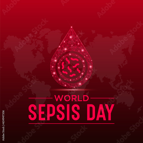 World Sepsis day is observed every year on September 13. Low poly style design. Vector template for banner, greeting card, poster with geometric background. Isolated vector illustration.