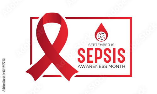 Sepsis awareness month is observed every year in september. September is sepsis awareness month. Vector template for banner, greeting card, poster with background. Vector illustration.