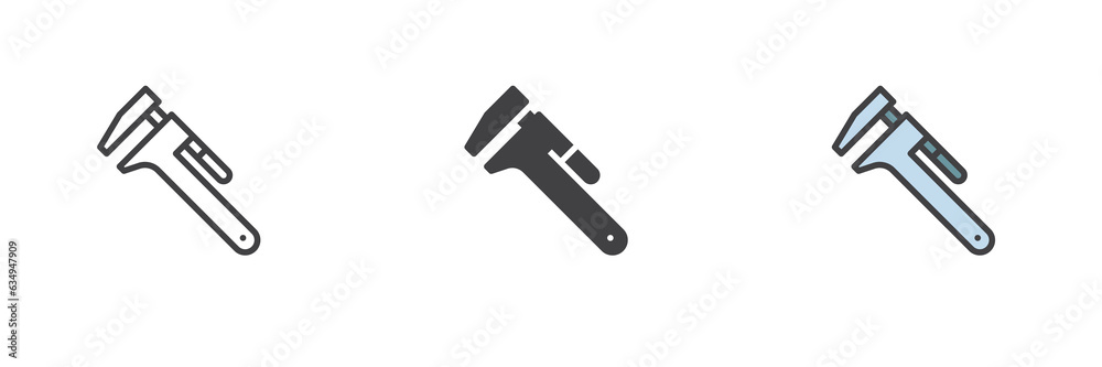 Spanner tool different style icon set