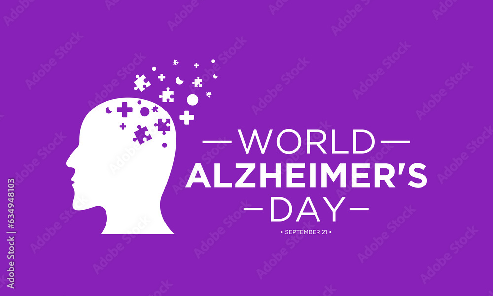 World alzheimer's day is observed every year in september 21. Vector template for banner, greeting card, poster with background. Vector illustration.