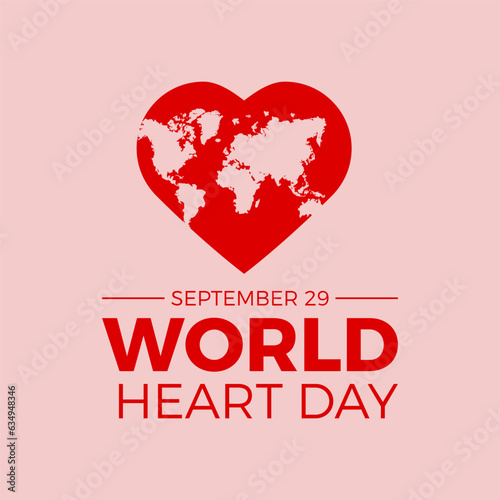Vector illustration on the theme of World heart day observed on september 29. Vector template for banner, greeting card, poster with background. Vector illustration.
