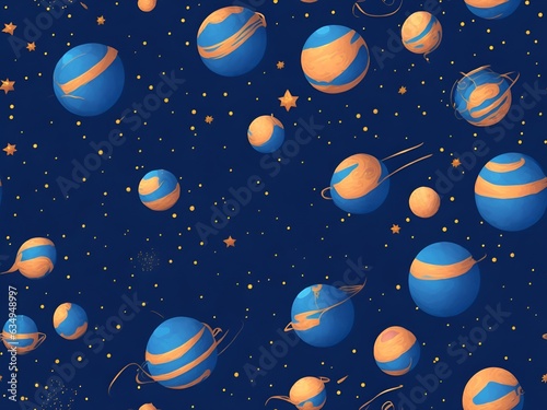 Seamless pattern of planets