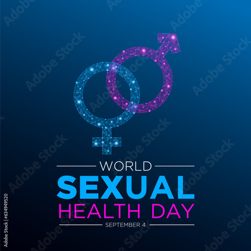 World sexual health day is observed every year in september 4. Low poly style design. Vector template for banner, greeting card, poster with geometric background. Isolated vector illustration.