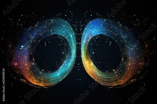 Orbit of Universe colourful abstract background. Generative AI