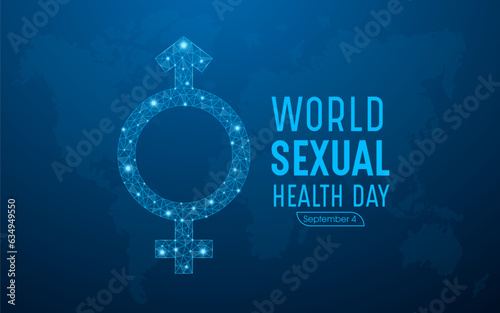 World sexual health day is observed every year in september 4. Low poly style design. Vector template for banner, greeting card, poster with geometric background. Isolated vector illustration.