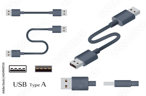 USBタイプAのイラストセット