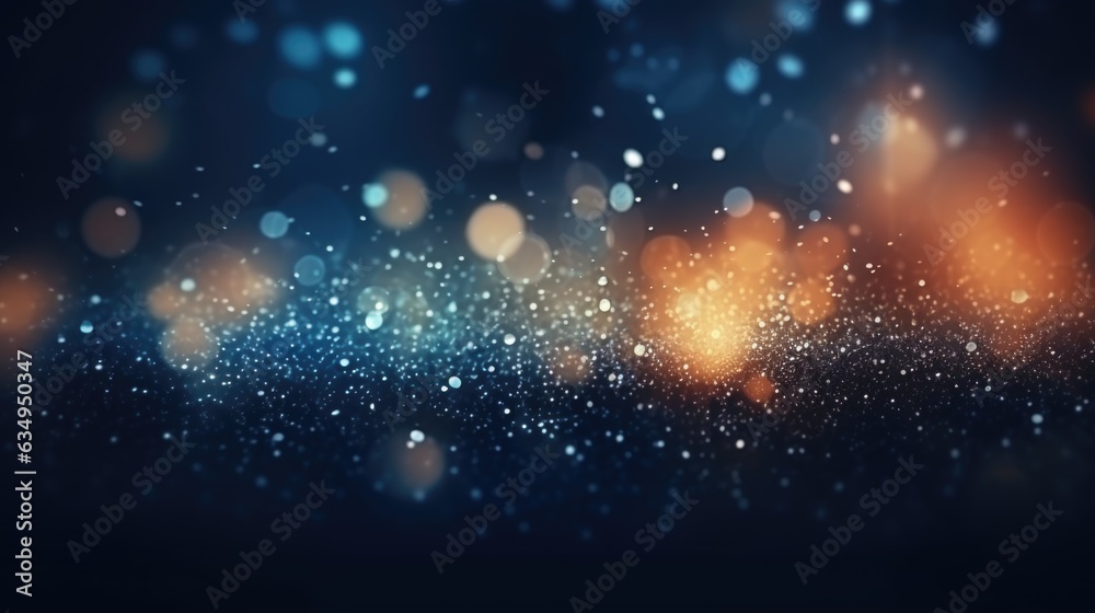 Fototapeta premium Blue and gold abstract bokeh background