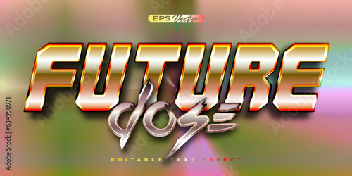 548 Old School 80s future dose retro futuristic shiny metallic editable text effect