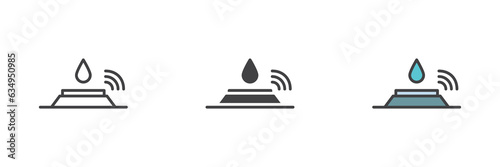 Water leak detector different style icon set