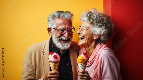 old couple in restaurant icecream