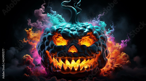 halloween pumpkin  background with fire  halloween jack o lantern