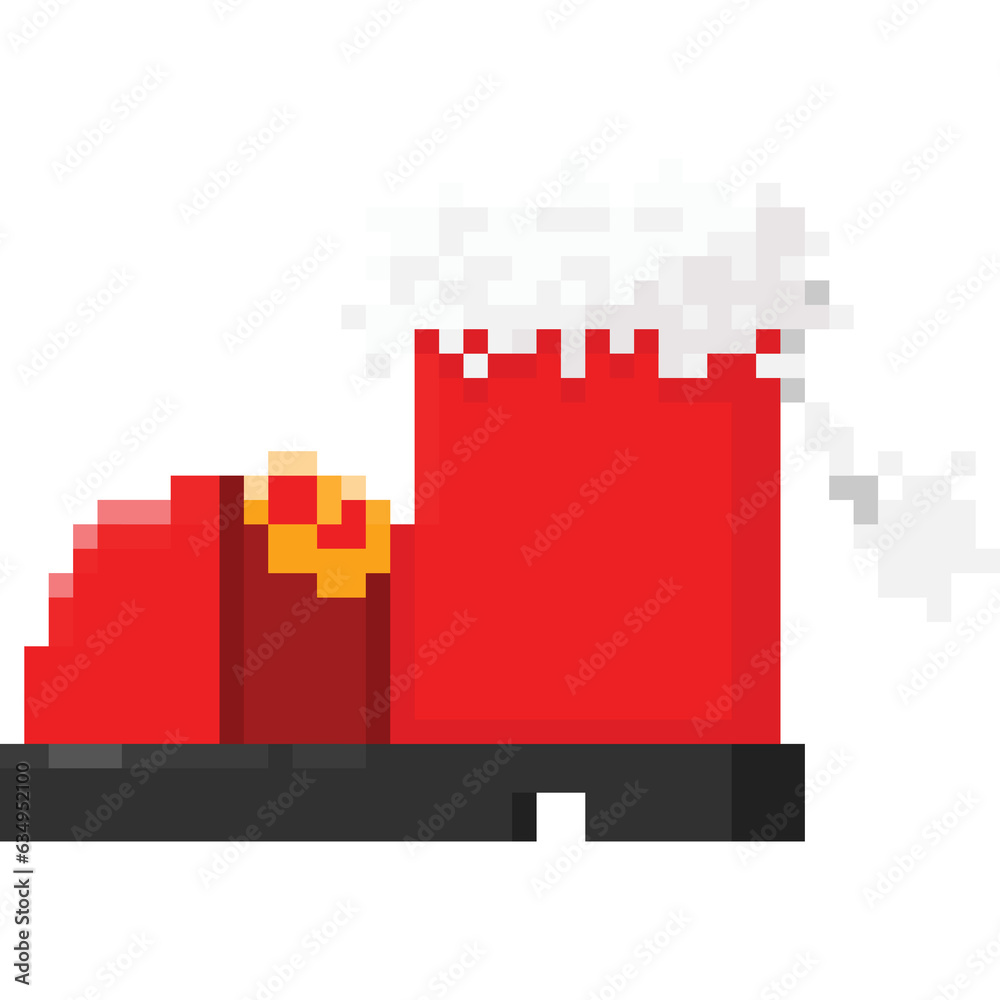 Pixel art santa boot icon