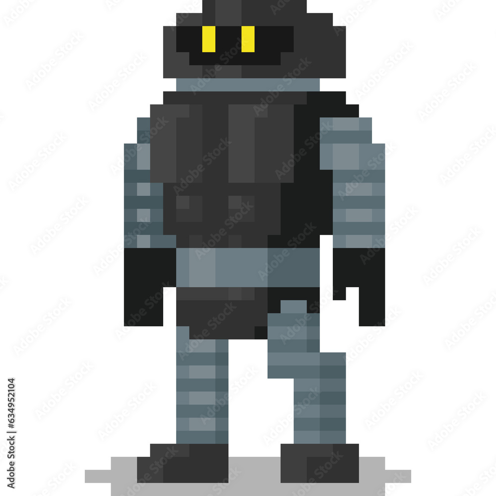 Obraz premium Pixel art robot cartoon character 3