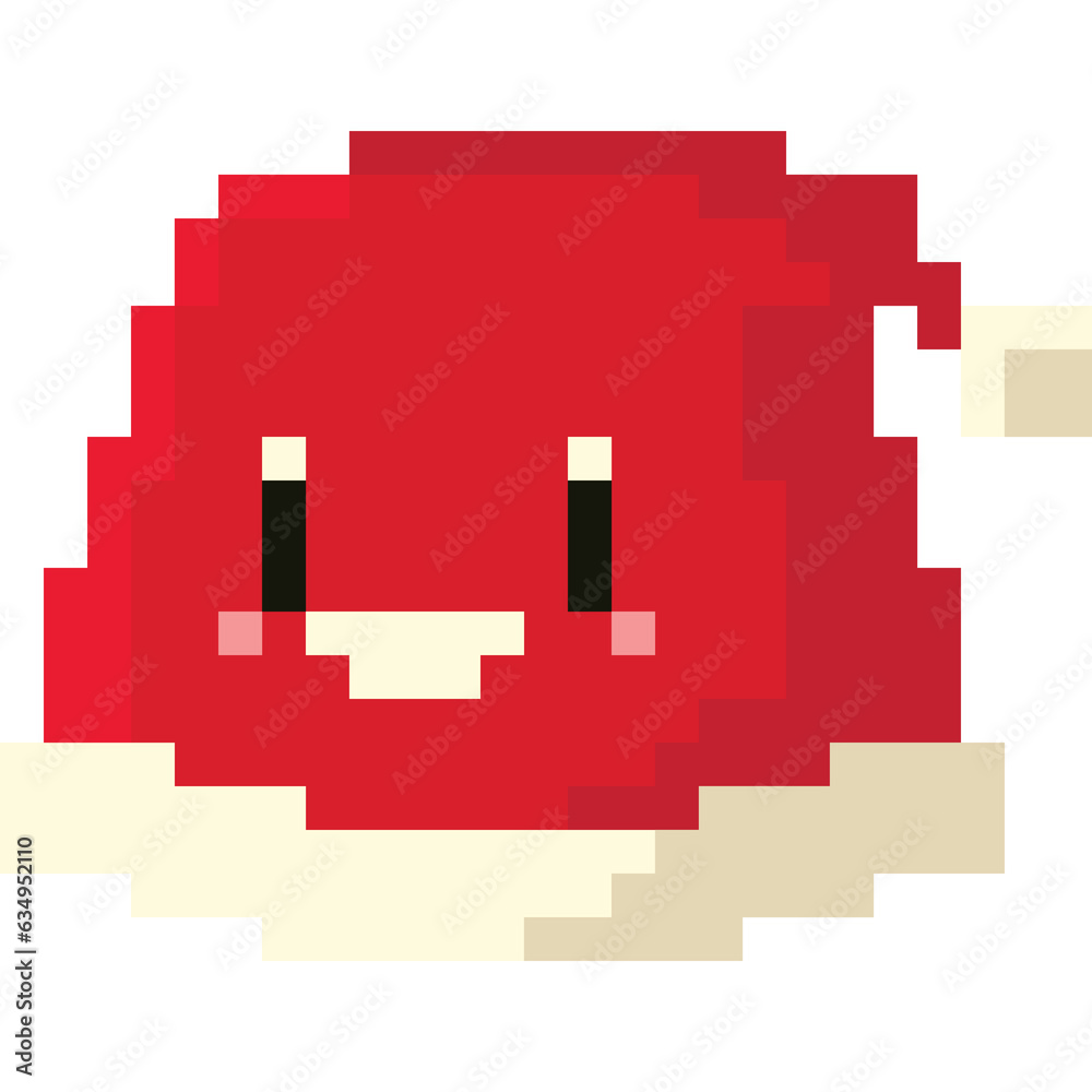 Obraz premium Pixel art santa claus hat with cute face