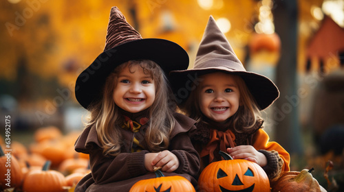 children in halloween costume