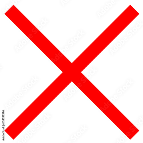 禁止を表す赤いバツ、バッテン、ダメのイラスト・アイコン・記号、掛け算