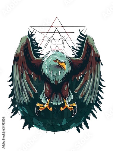 In the realm of infinite possibilities where the majestic eagle and sacred symbols collide.
