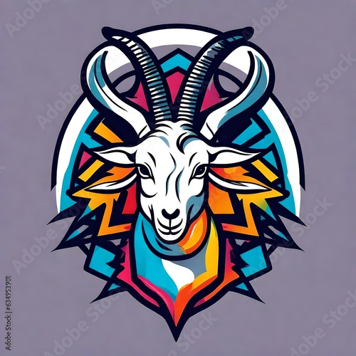 A logo for a business or sports team featuring a goat that is suitable for a t-shirt graphic.