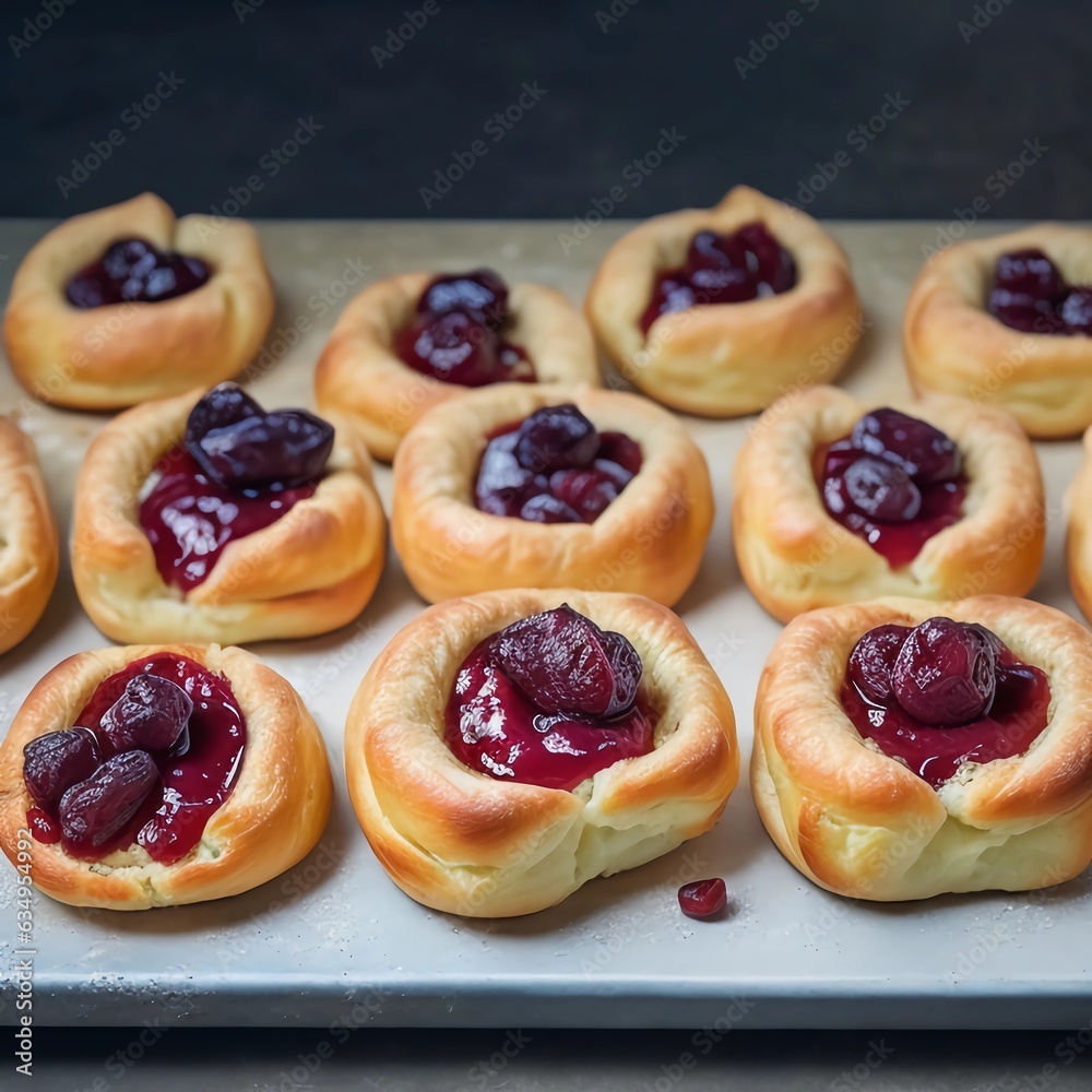 Tempting Danish Puffs with Homemade Cherry Compote Tempting Danish Puffs with Homemade Cherry Compote