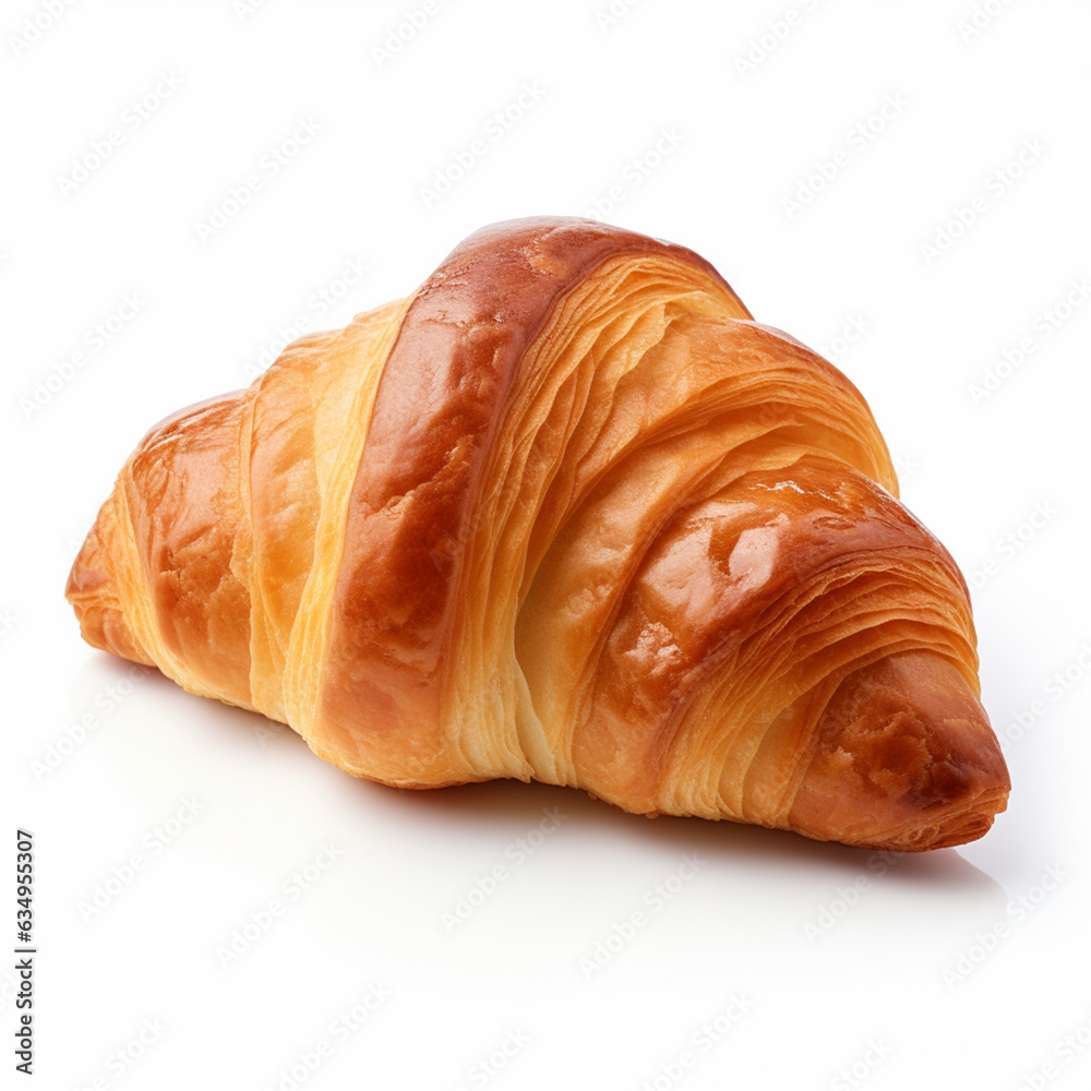 Croissant bread in a white plate on a white background. Croissant bread in a white plate on a white background.