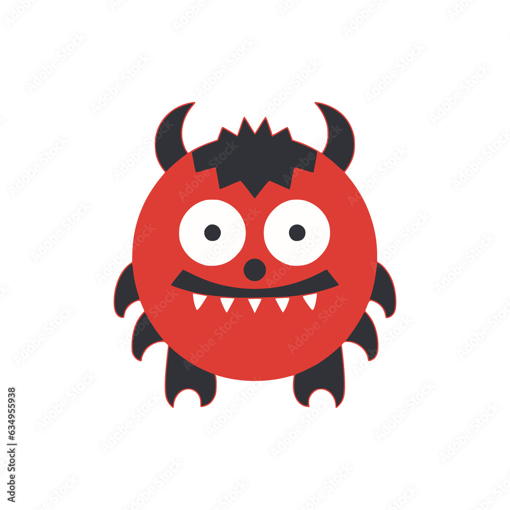 simple red japanese cute monster logo vector illustration template design simple red japanese cute monster logo vector illustration template design