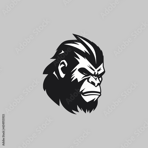 simple angry gorilla style wild animal logo vector illustration template design