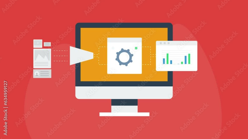 Data extraction software application retrieving information from web content, data mining business intelligence analytics on interface, video animation concept. Data extraction software application retrieving information from web content, data mining business intelligence analytics on interface, video animation concept.