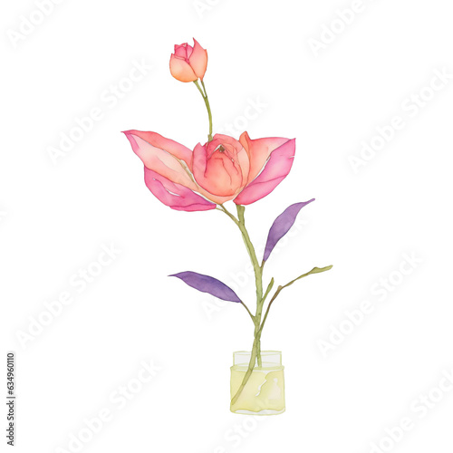 pink rose in vase