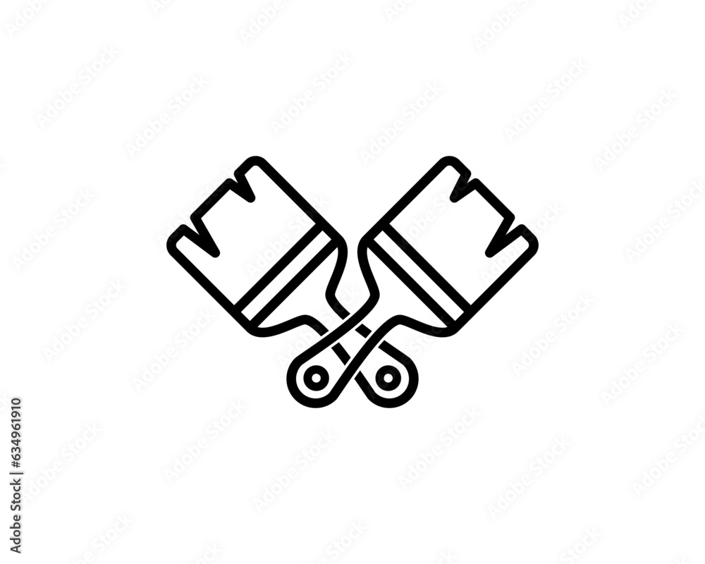 Paintbrush icon vector icon flat style Paintbrush icon vector icon flat style