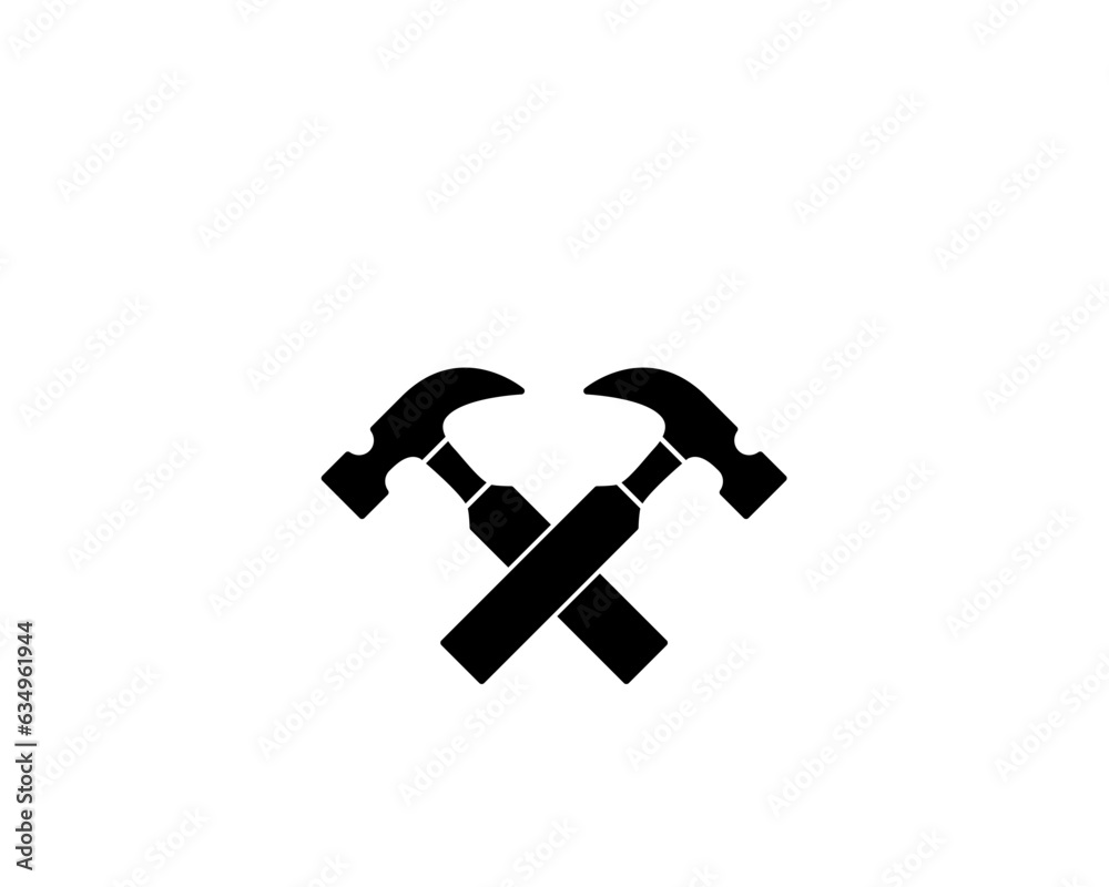 Hammer icon vector flat style illustration