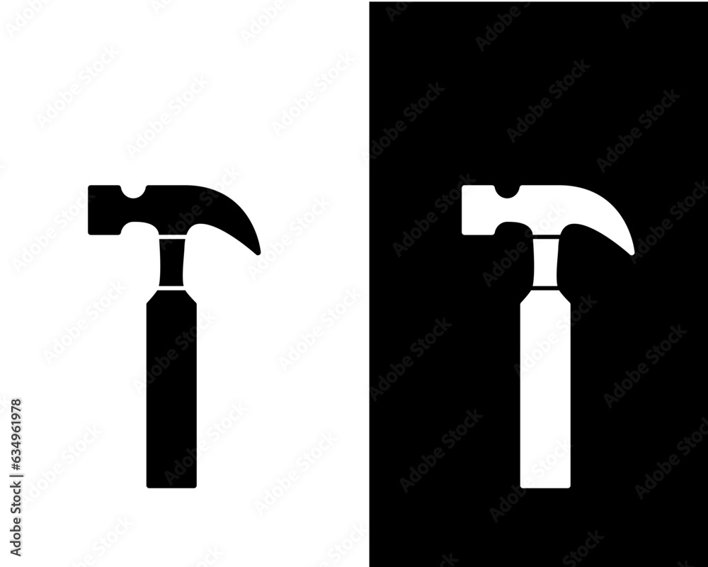 Hammer icon vector flat style illustration Hammer icon vector flat style illustration